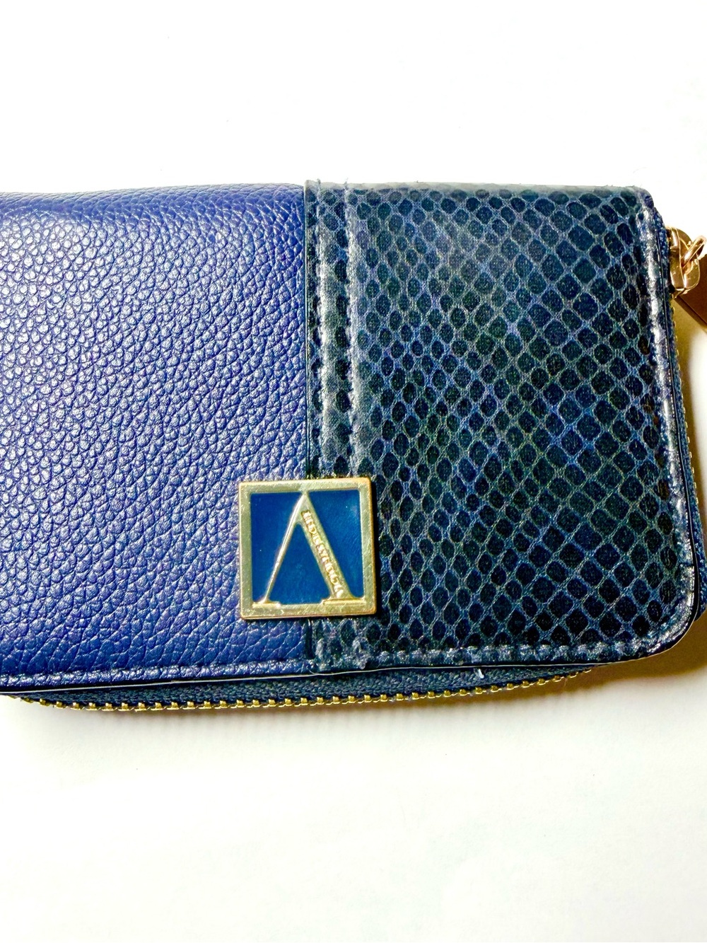 Victoria's Secret Blue & Navy Zip Card Holder Key Case